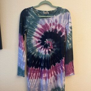 Nation LTD Tie-Dye Dress in Pink and Blue